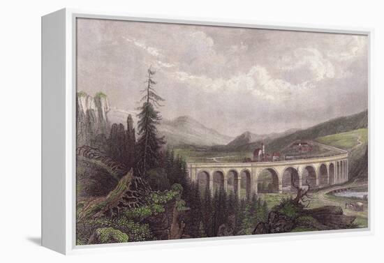 Southern Railway, Viaduct Payerbach, Semmering-null-Framed Premier Image Canvas