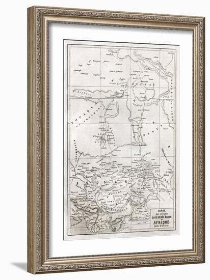 Southern Sahara And Central Africa Old Map-marzolino-Framed Art Print