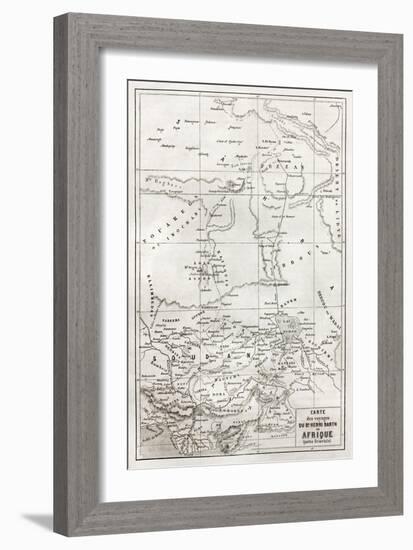 Southern Sahara And Central Africa Old Map-marzolino-Framed Art Print