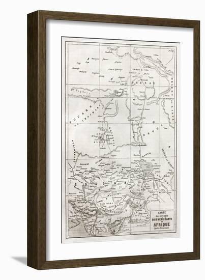 Southern Sahara And Central Africa Old Map-marzolino-Framed Art Print