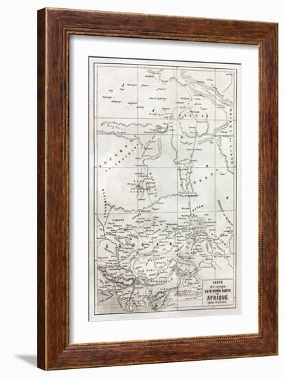 Southern Sahara And Central Africa Old Map-marzolino-Framed Premium Giclee Print