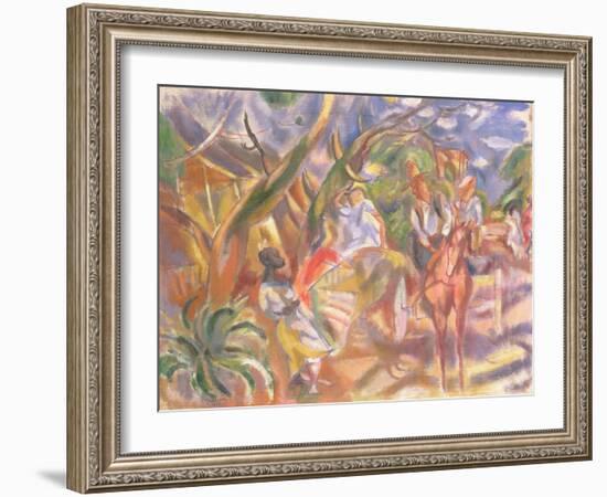 Southern Scene with Man Driving a Carriage, 1915 (Oil on Canvas)-Jules Pascin-Framed Giclee Print