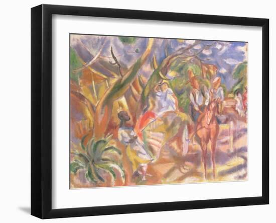 Southern Scene with Man Driving a Carriage, 1915 (Oil on Canvas)-Jules Pascin-Framed Giclee Print