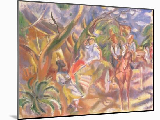 Southern Scene with Man Driving a Carriage, 1915 (Oil on Canvas)-Jules Pascin-Mounted Giclee Print