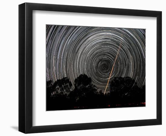 Southern Sky Star Trails and Aircraft Lights-null-Framed Photographic Print