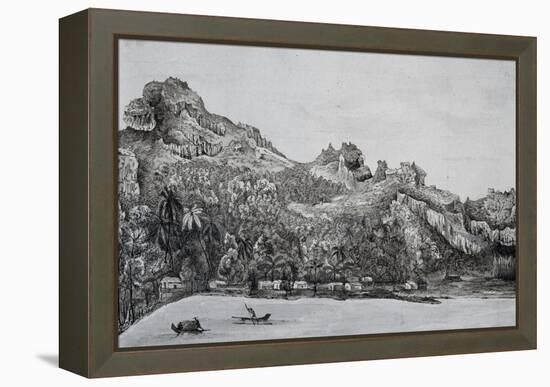 Southern View of Maupiti Island, Society Islands, Engraving from Voyage around World, 1822-1825-Louis Isidore Duperrey-Framed Premier Image Canvas