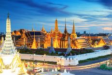 Grand Palace and Wat Phra Keaw at Sunset Bangkok, Thailand. Beautiful Landmark of Thailand. Temple-SOUTHERNTraveler-Photographic Print