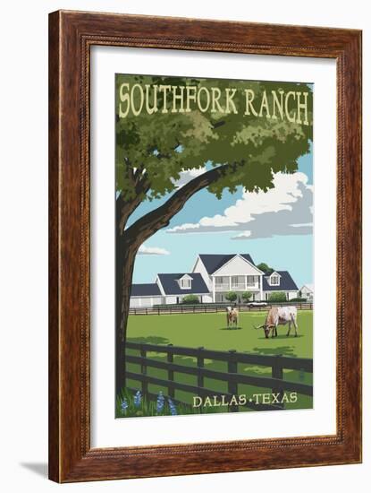 Southfork Ranch - Dallas, Texas-Lantern Press-Framed Art Print