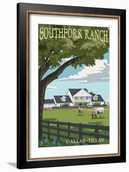 Southfork Ranch - Dallas, Texas-Lantern Press-Framed Art Print