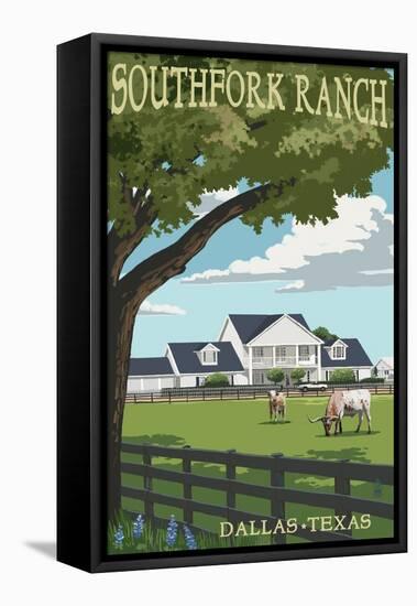 Southfork Ranch - Dallas, Texas-Lantern Press-Framed Stretched Canvas