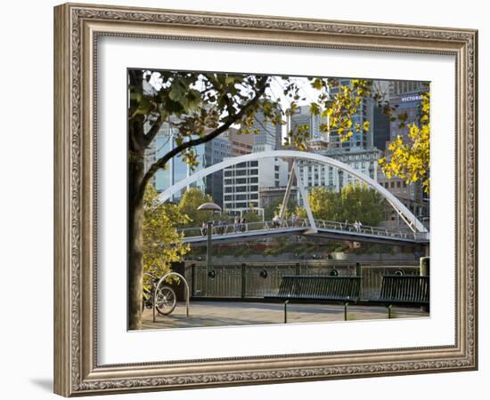 Southgate Footbridge over Yarra River, Melbourne, Victoria, Australia, Pacific-Nick Servian-Framed Photographic Print