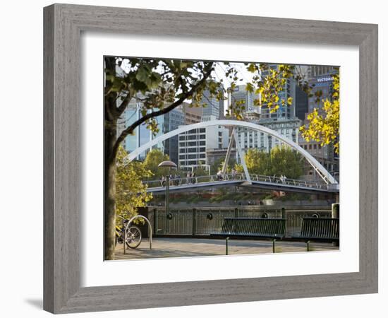 Southgate Footbridge over Yarra River, Melbourne, Victoria, Australia, Pacific-Nick Servian-Framed Photographic Print