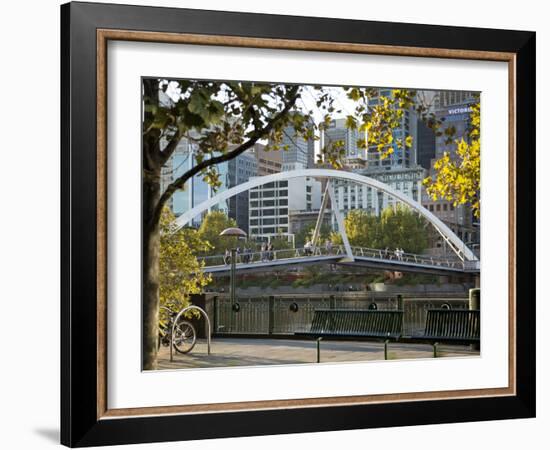 Southgate Footbridge over Yarra River, Melbourne, Victoria, Australia, Pacific-Nick Servian-Framed Photographic Print