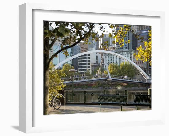 Southgate Footbridge over Yarra River, Melbourne, Victoria, Australia, Pacific-Nick Servian-Framed Photographic Print