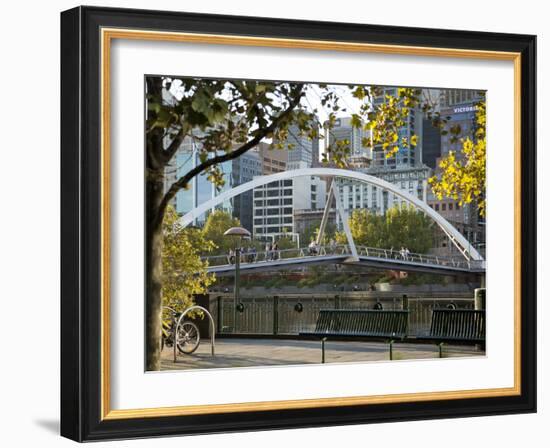 Southgate Footbridge over Yarra River, Melbourne, Victoria, Australia, Pacific-Nick Servian-Framed Photographic Print