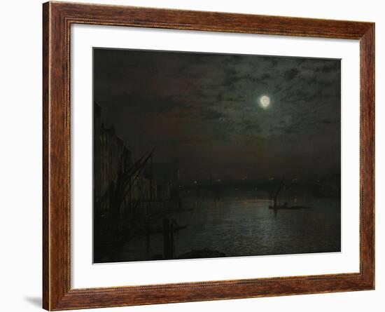 Southwark Bridge by Moonlight, 1882-Filipo Or Frederico Bartolini-Framed Giclee Print