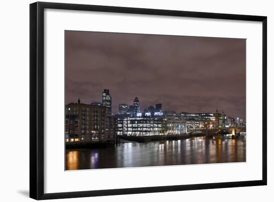 Southwark Bridge, City of London, the Thames, Night Photography, London, England, Uk-Axel Schmies-Framed Photographic Print