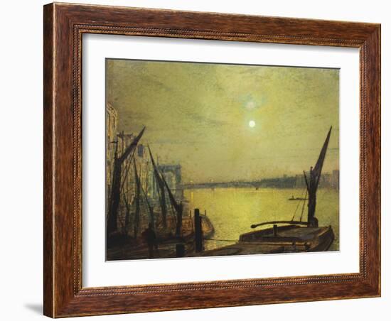 Southwark Bridge from Blackfriars by Night, 1881-John Atkinson Grimshaw-Framed Giclee Print