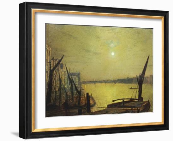 Southwark Bridge from Blackfriars by Night, 1881-John Atkinson Grimshaw-Framed Giclee Print