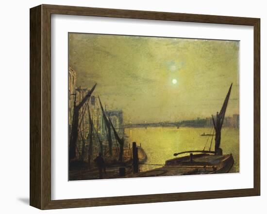 Southwark Bridge from Blackfriars by Night, 1881-John Atkinson Grimshaw-Framed Giclee Print