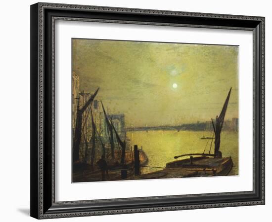 Southwark Bridge from Blackfriars by Night, 1881-John Atkinson Grimshaw-Framed Giclee Print