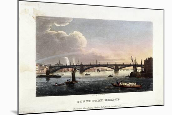 Southwark Bridge, London, 1819-J Shury-Mounted Giclee Print