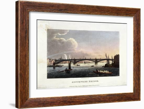 Southwark Bridge, London, 1819-J Shury-Framed Giclee Print