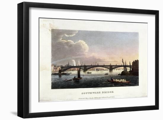 Southwark Bridge, London, 1819-J Shury-Framed Giclee Print