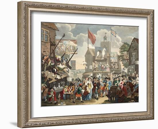 Southwark Fair, 1733, Illustration from 'Hogarth Restored: the Whole Works of the Celebrated…-William Hogarth-Framed Giclee Print