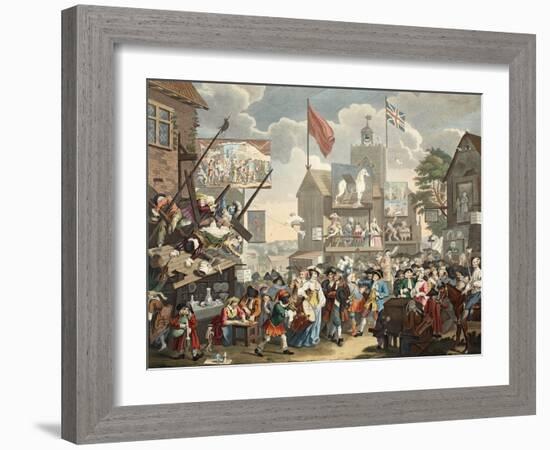 Southwark Fair, 1733, Illustration from 'Hogarth Restored: the Whole Works of the Celebrated…-William Hogarth-Framed Giclee Print