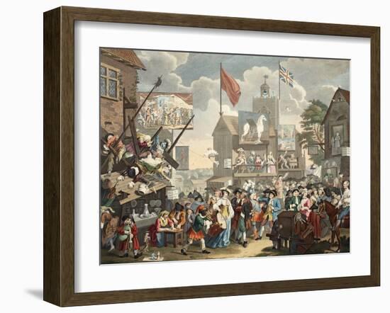 Southwark Fair, 1733, Illustration from 'Hogarth Restored: the Whole Works of the Celebrated…-William Hogarth-Framed Giclee Print