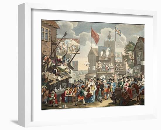 Southwark Fair, 1733, Illustration from 'Hogarth Restored: the Whole Works of the Celebrated…-William Hogarth-Framed Giclee Print