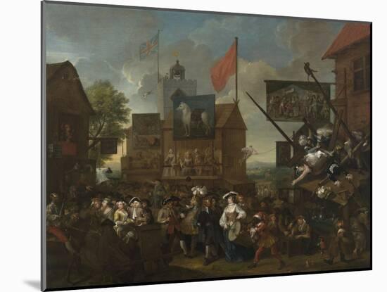 Southwark Fair, 1733 (Oil on Canvas)-William Hogarth-Mounted Giclee Print