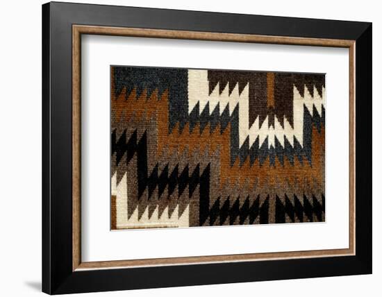 Southwest, American Indian art & handicrafts. Traditional Navajo blanket, Two Grey-Hills pattern.-Cindy Miller Hopkins-Framed Photographic Print