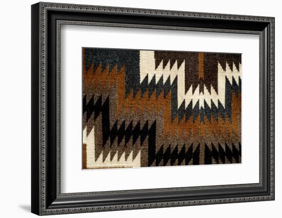 Southwest, American Indian art & handicrafts. Traditional Navajo blanket, Two Grey-Hills pattern.-Cindy Miller Hopkins-Framed Photographic Print