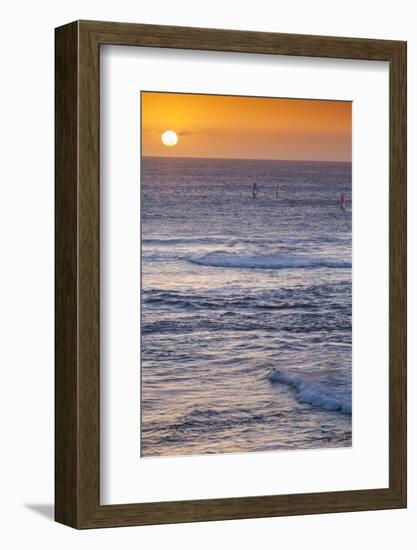 Southwest Australia, Prevelly, Surfers Point, Windsurfers, Dusk-Walter Bibikow-Framed Photographic Print