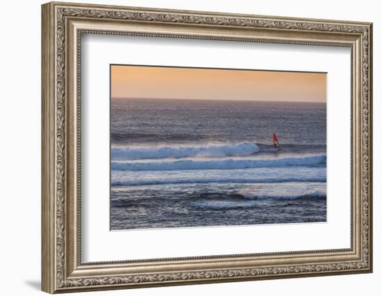 Southwest Australia, Prevelly, Surfers Point, Windsurfers, Dusk-Walter Bibikow-Framed Photographic Print