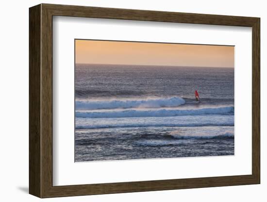 Southwest Australia, Prevelly, Surfers Point, Windsurfers, Dusk-Walter Bibikow-Framed Photographic Print