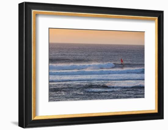 Southwest Australia, Prevelly, Surfers Point, Windsurfers, Dusk-Walter Bibikow-Framed Photographic Print