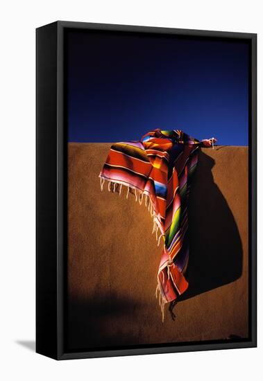 Southwest Blanket on Adobe Wall-Jim Zuckerman-Framed Premier Image Canvas