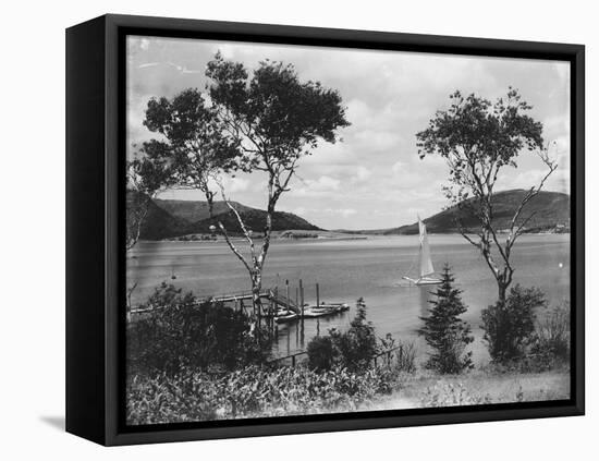 Southwest Harbor Looking toward Somes Sound in Maine-null-Framed Premier Image Canvas