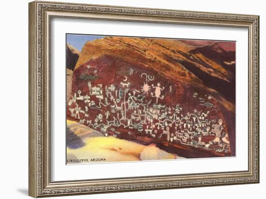 Southwest Indian Petroglyphs-null-Framed Art Print