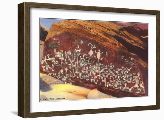 Southwest Indian Petroglyphs-null-Framed Art Print