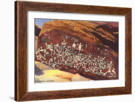 Southwest Indian Petroglyphs-null-Framed Art Print