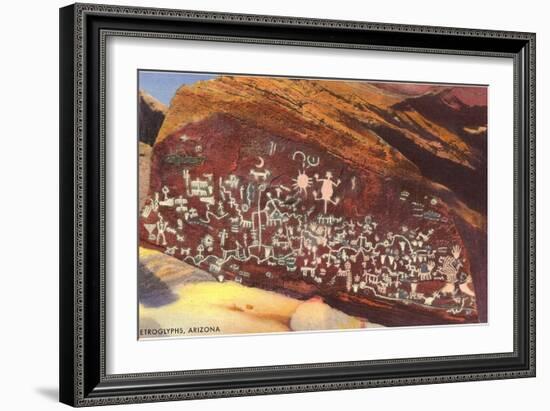 Southwest Indian Petroglyphs-null-Framed Art Print