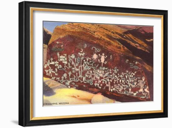 Southwest Indian Petroglyphs-null-Framed Art Print