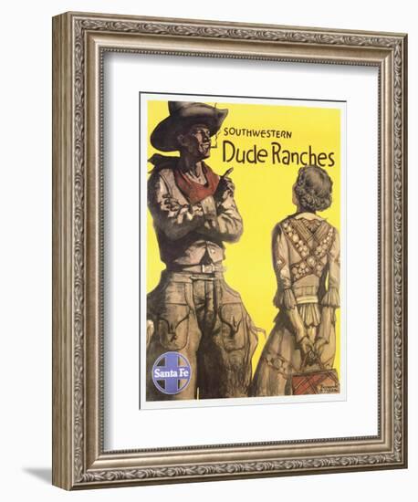 Southwestern Dude Ranches Poster-Hernando G. Villa-Framed Giclee Print