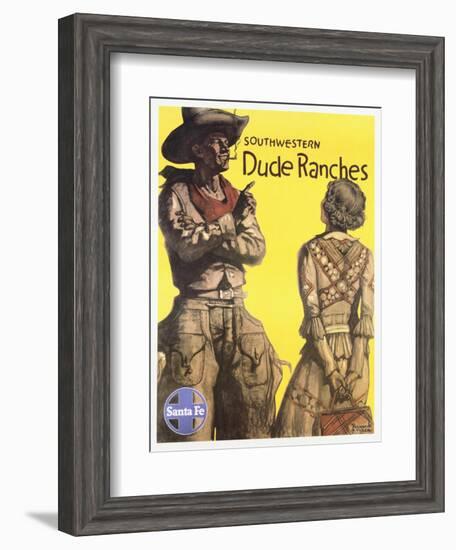 Southwestern Dude Ranches Poster-Hernando G. Villa-Framed Giclee Print