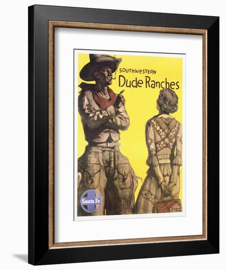 Southwestern Dude Ranches Poster-Hernando G. Villa-Framed Giclee Print