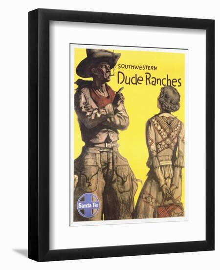 Southwestern Dude Ranches Poster-Hernando G. Villa-Framed Giclee Print